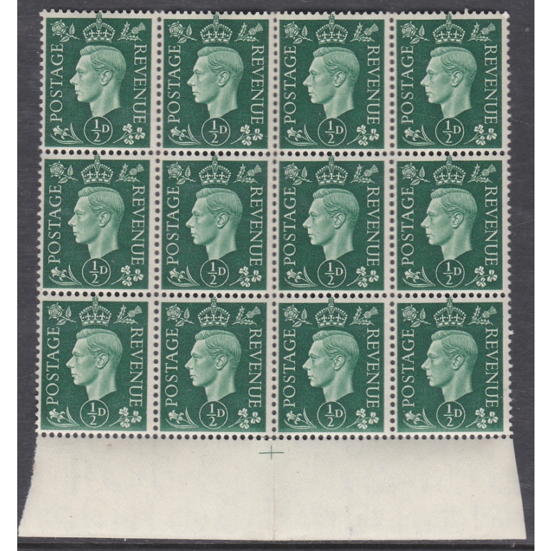 Sg 462d Q1(d) d Green Dark colours Block of 12 Spur to 2 of  Mounted Mint