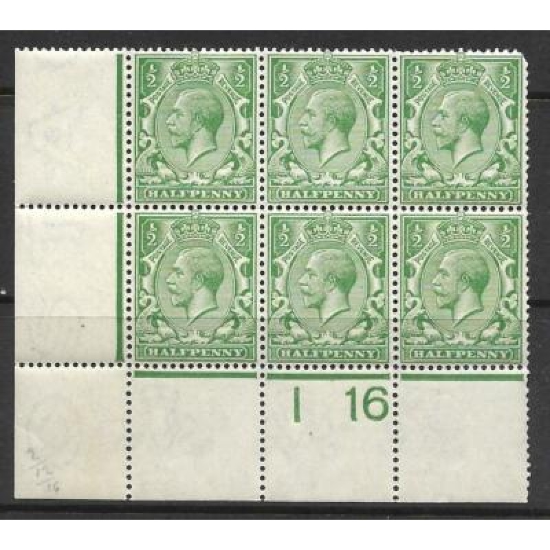 N14(3) d Pale Green Control I16 perf block of 6 UNMOUNTED MINT