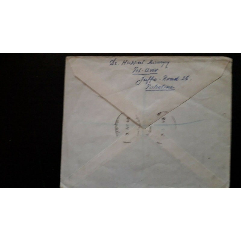 PALESTINE COVER 1946 REGISTED AIRMAIL TEL AVIV TO LONDON 95 MIL RATE