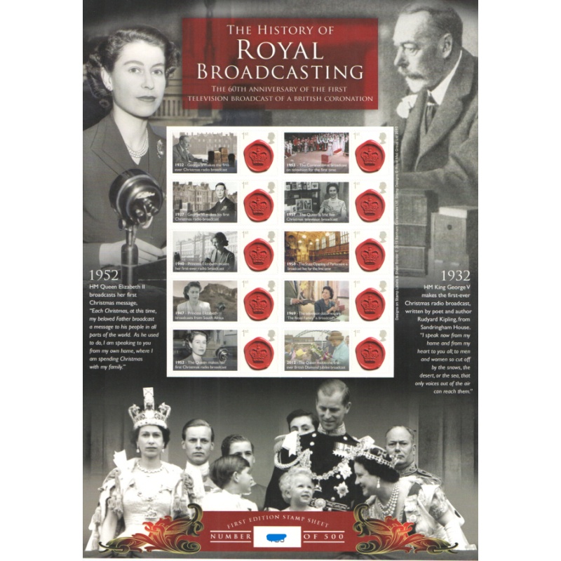 GB 2013 BC-406  royal broadcasting smiler sheet no. 485 UNMOUNTED MINT MNH