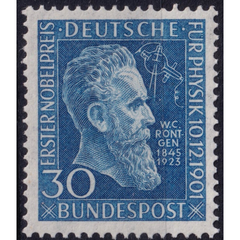 Germany (Bund) 1951 30pf Anniversary of Rontgen Nobel Prize MUH