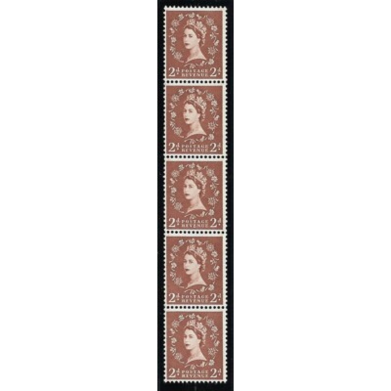 S42 2d Crowns Graphite watermark Vertical Coil strip UNMOUNTED MINT