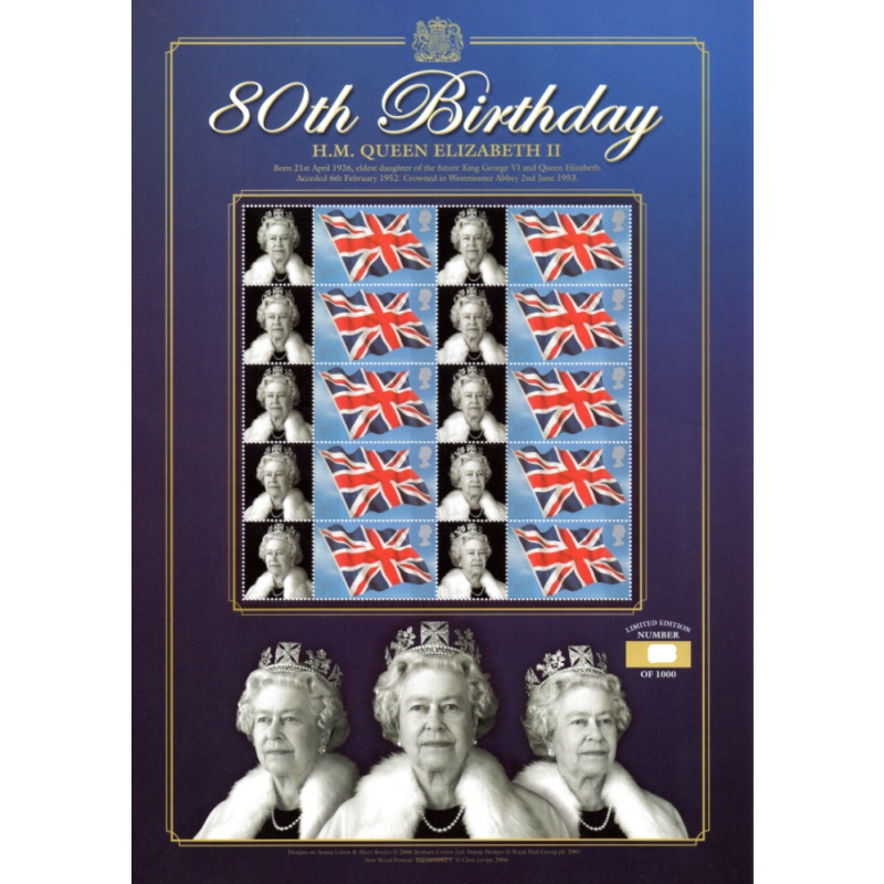 BC-81 GB 2006 Elizabeth 80th bday no. 928 Smiler sheet UNMOUNTED MINT