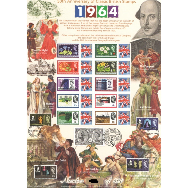 BC-427 2014 History of Britain 102 Classic british stamps no. 43 sheet U/M