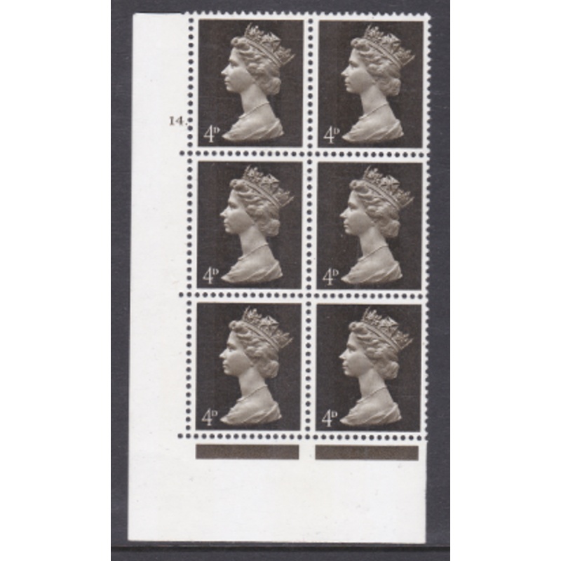 731Eav Pre-decimal Machin 4d 2 band with phosphor wash  Cylinder 14 Dot U M