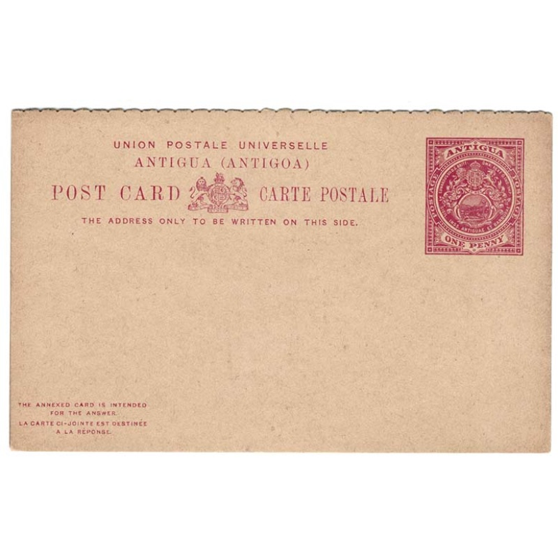 Antigua 1903 1d + 1d reply card fine unused HG8