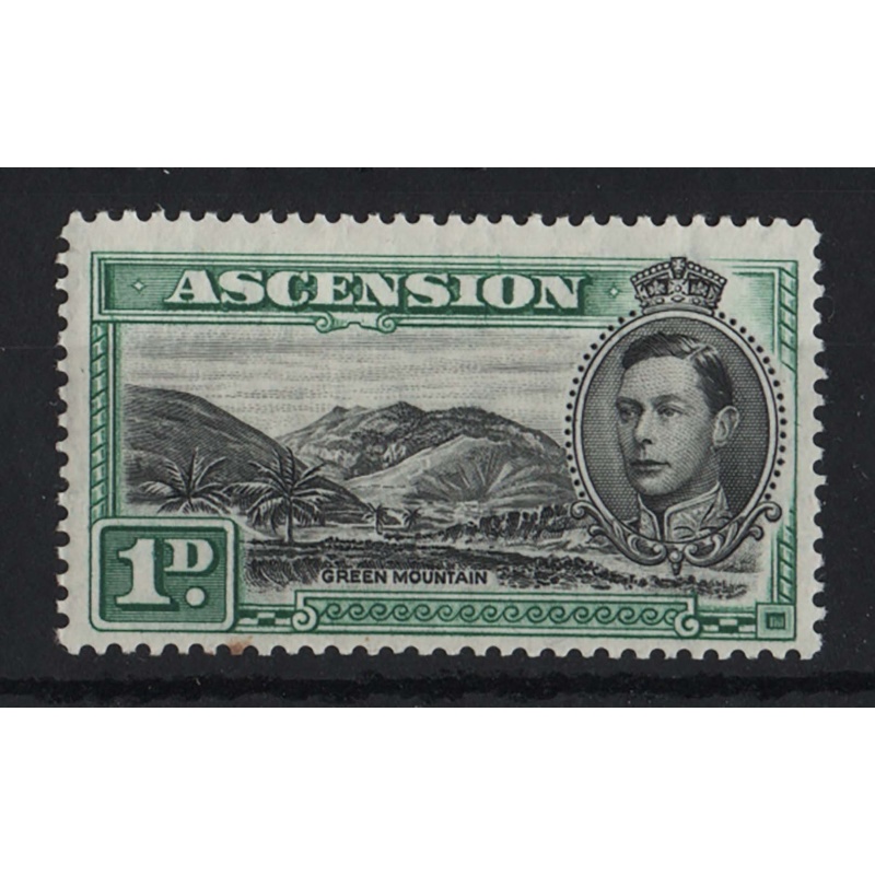 Ascension 1938 1d black & green, Green Mountain sg39 fine mint, 1 lightly foxe