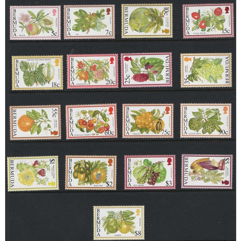 Bermuda 1994 Flowering Fruits 5c - $8 set of 17 unmounted mint sg702A-18A