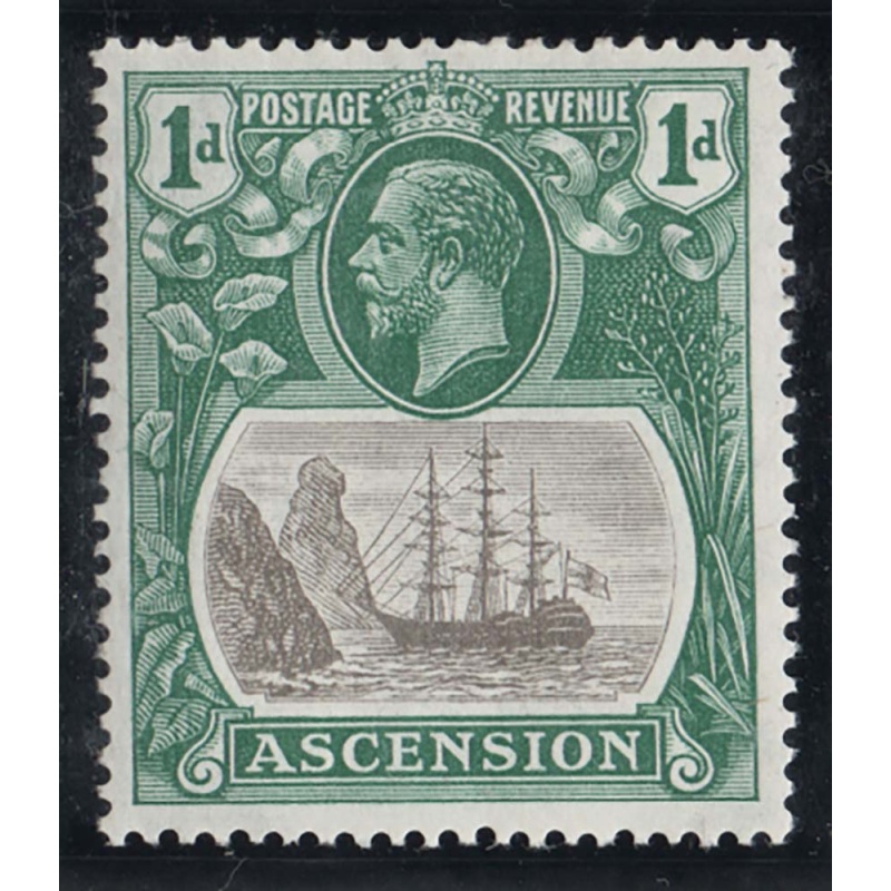 Ascension 1924 ½d grey-black & bright blue-green very fine mint sg11d cat £120