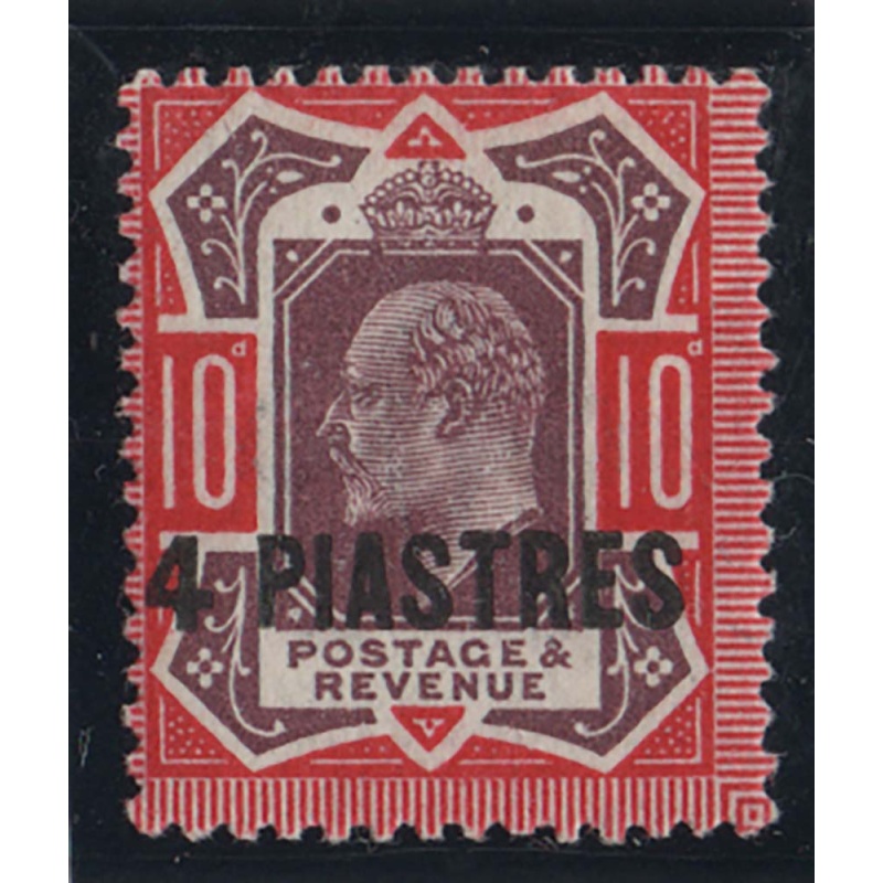 British Levant 1911 4pi on 10d dull reddish-purple & aniline pink very fine mi
