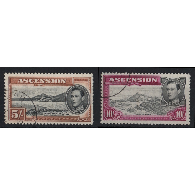 Ascension 1938 5s, 10s perf 13 very fine used sg46a, 47b cat £108