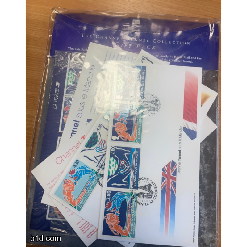Complete sealed channel tunnel collection stamp pack