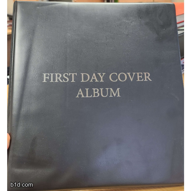 First Day Cover Album Black With 25 side loader pages