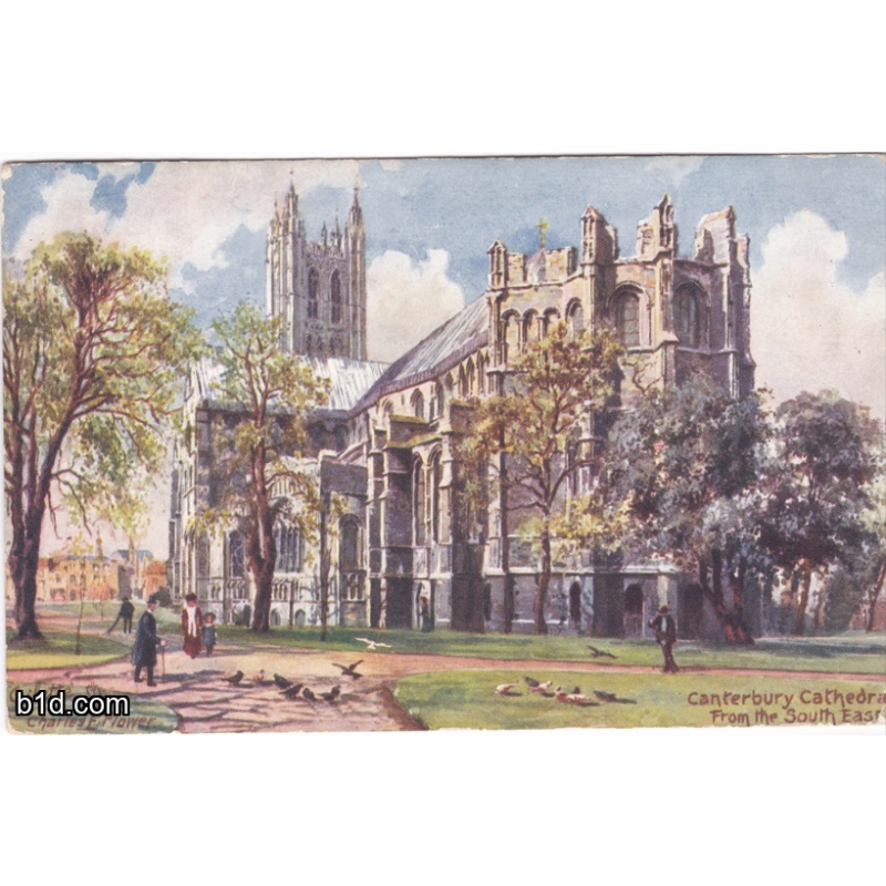 Canterbury cathedral used postcard