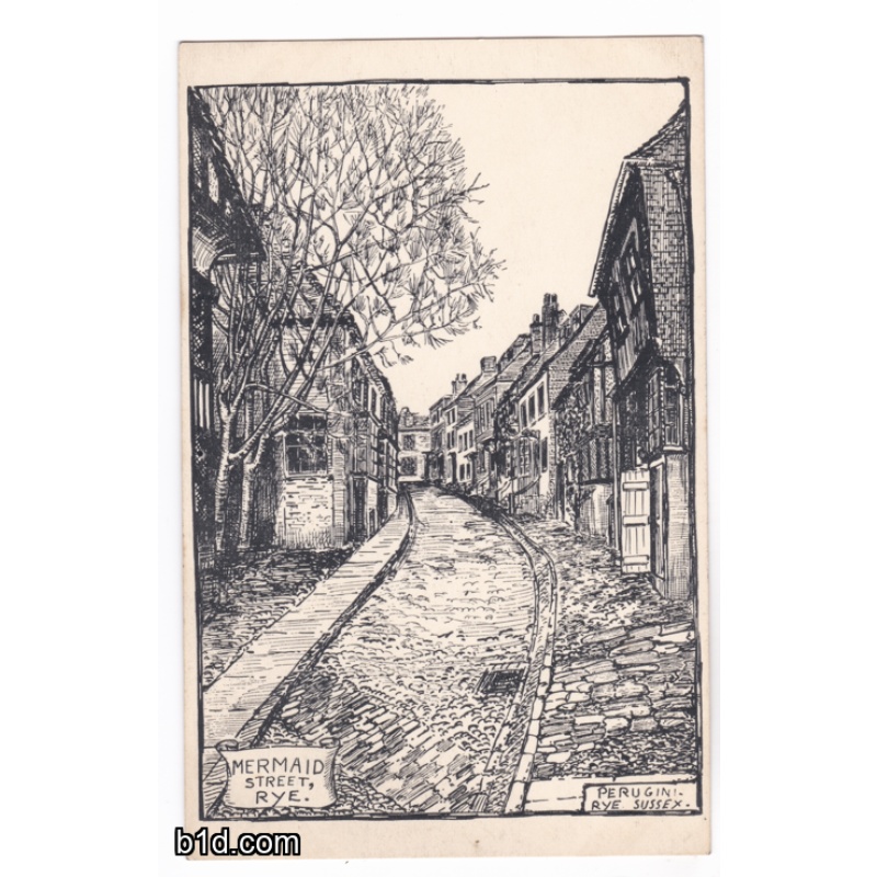 Mermaid street Rye, sussex postcard Unused