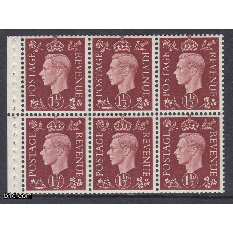 QB21 George VI Perf P Mounted mint booklet pane