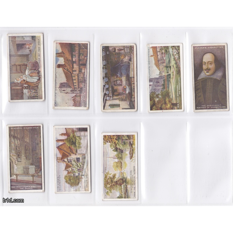 1917 shakespearean john player & sons cigarette card lot