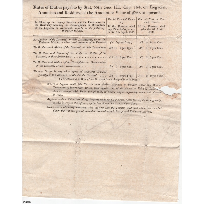 1820 JA 18 Prestamp folded entire with printed interior