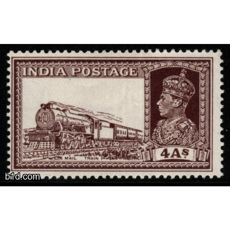 INDIA SG255 1937 4a BROWN MTD MINT