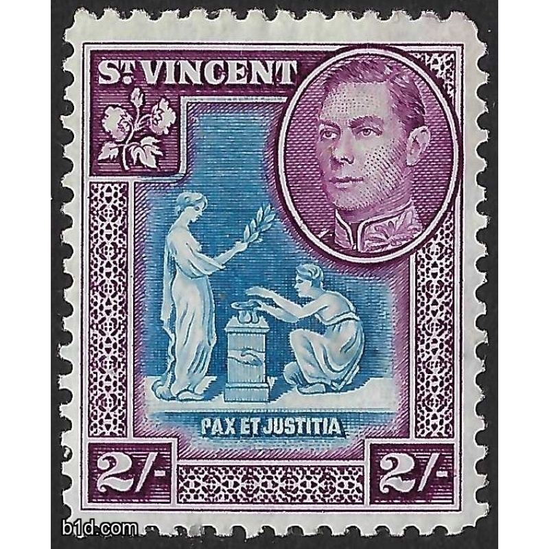 St Vincent 1938 KGVI SG156 2/- (MH)